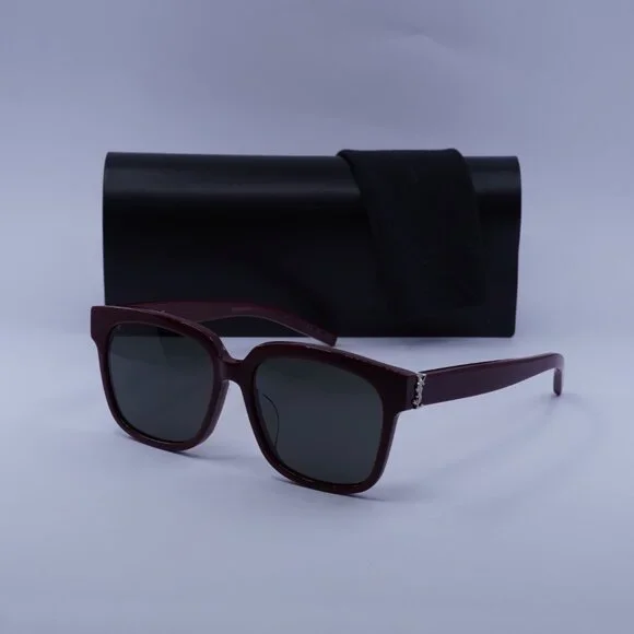 Saint Laurent SLM40/F 007 Sunglasses Burgundy Square Frame  display picture 1